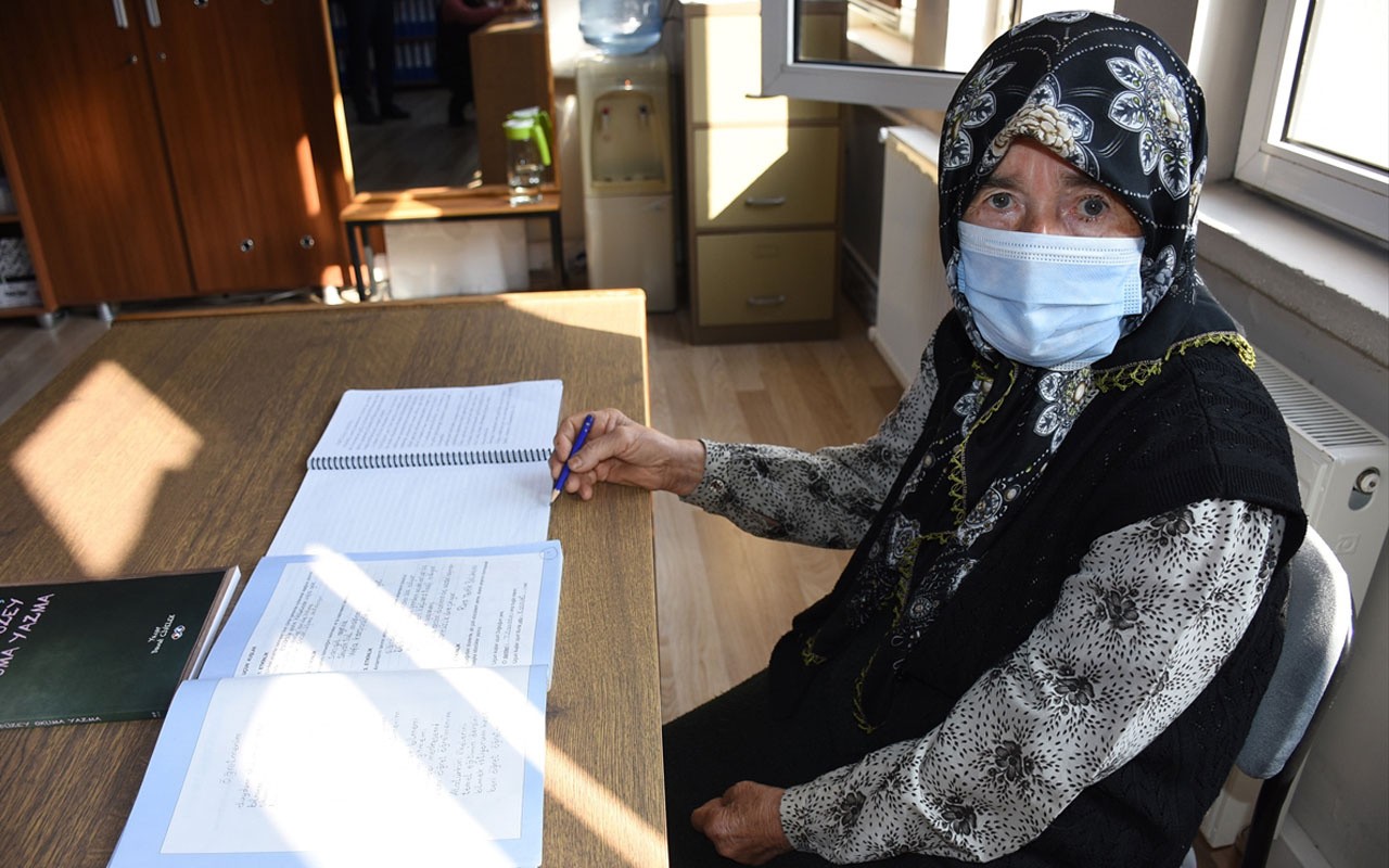 Sadakat nine 85 yaşında okuma yazma öğrendi