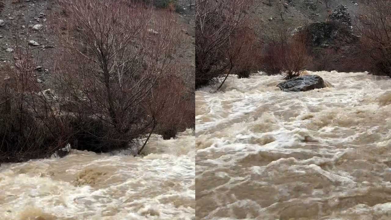 Sağanak sonrası dereler coştu