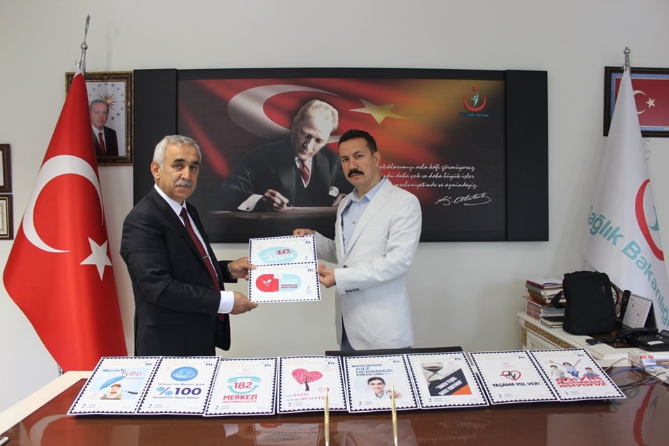Sağlık sloganlarından oluşan pullar tasarlandı 