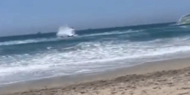 Sahilde korku dolu anlar