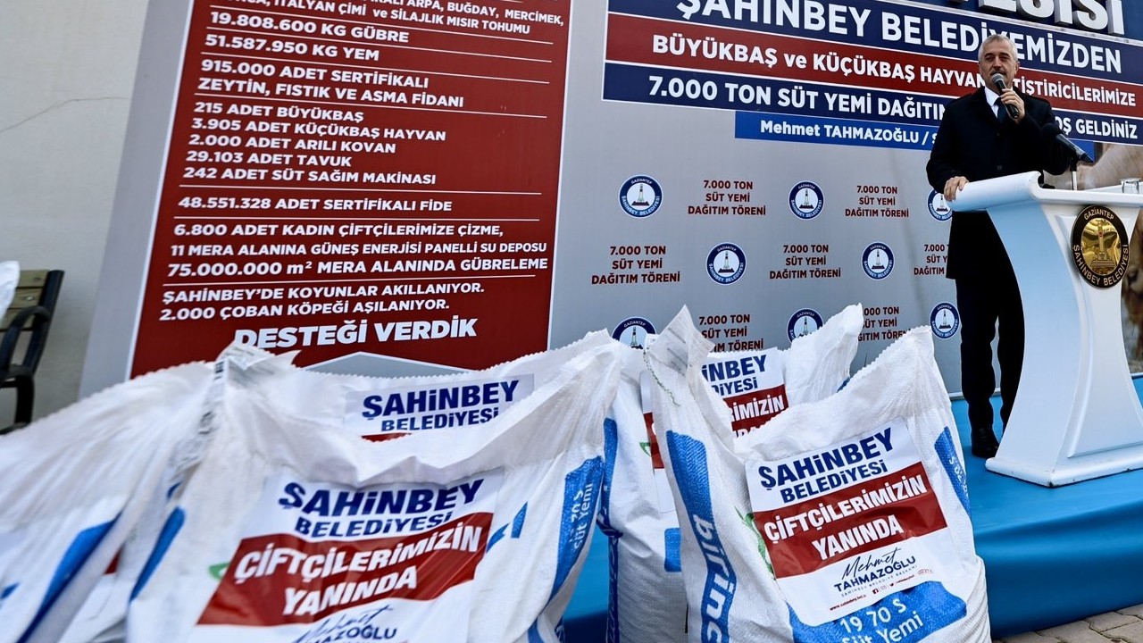Şahinbey Belediyesi'nin yem desteği devam ediyor
