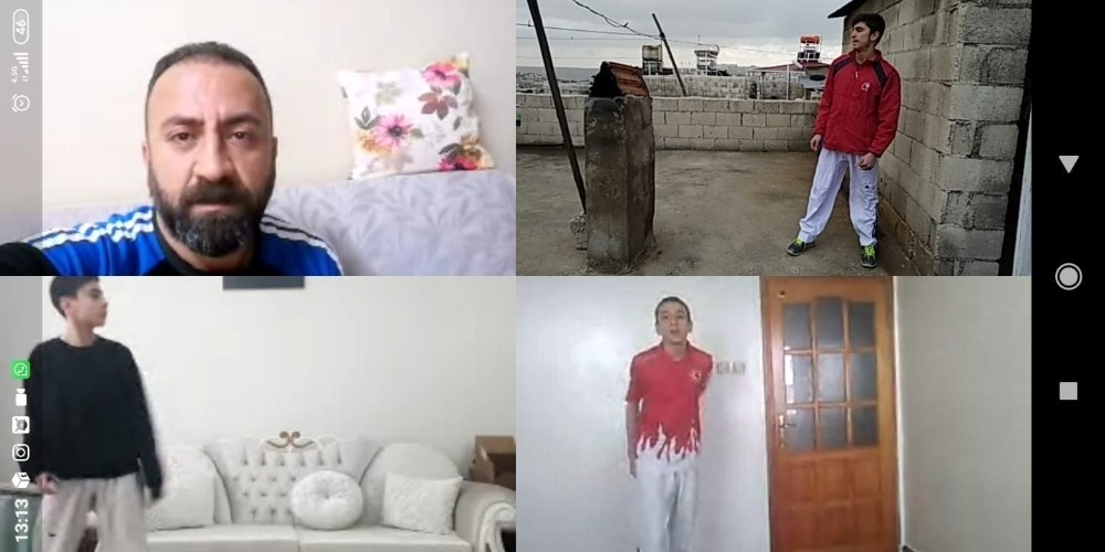 Şahinbeyli tekvandocular evde çalışıyorlar 