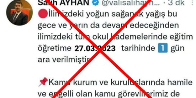 Sahte vali okulları tatil etti!