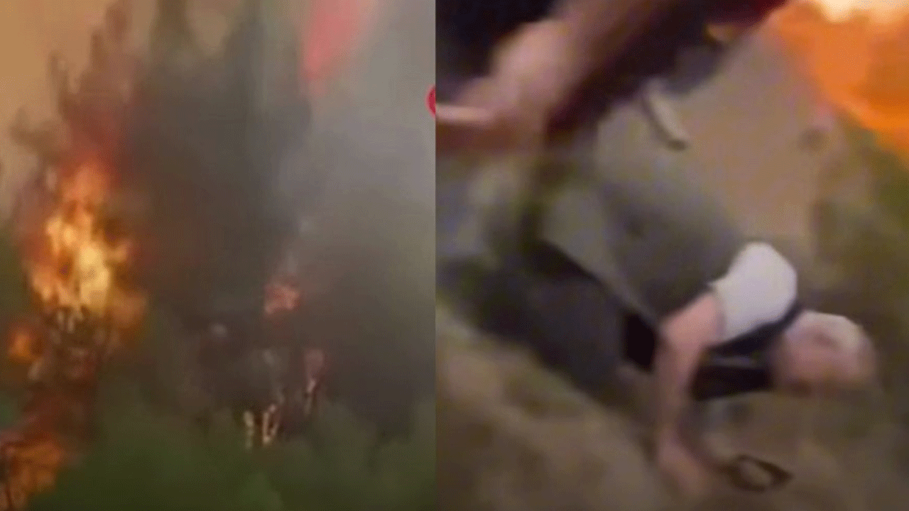 Sakarya'daki orman yangınında itfaiyecilerin ölümden döndüğü anlar kamerada!