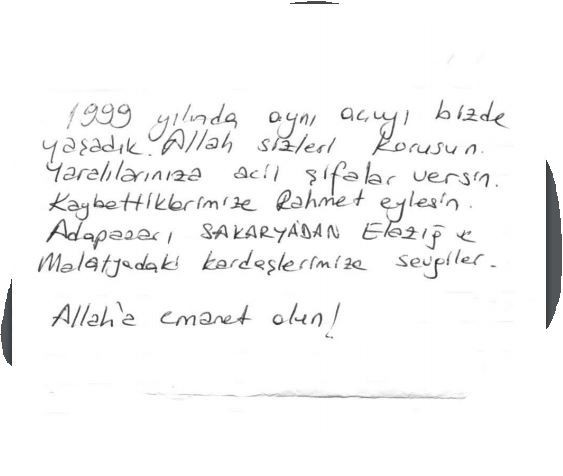 Sakaryalılardan depremzedelere duygu dolu mesajlar 