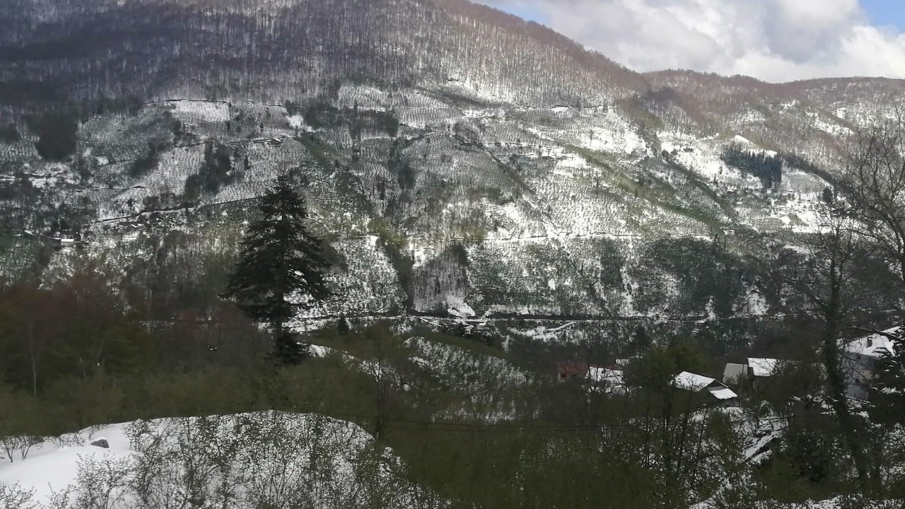 Sakarya'nın yüksek kesimlerinde bahar ortasında kar sürprizi