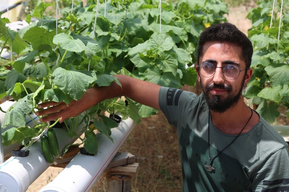 Salgın tatilini fırsata çevirdi, topraksız tarıma yöneldi 