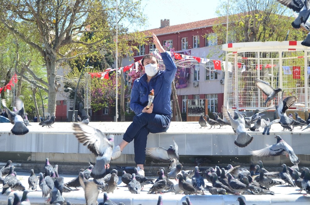 Salgında güvercinleri unutmadı 