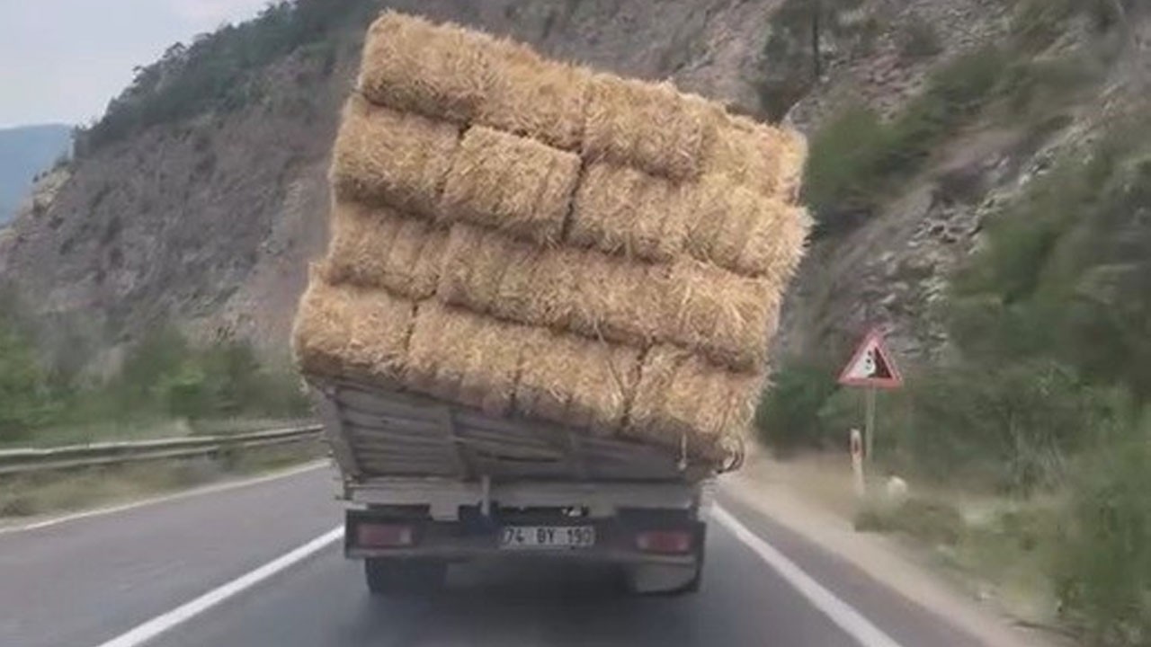 Saman yüklü kamyonun yolculuğu korkuttu