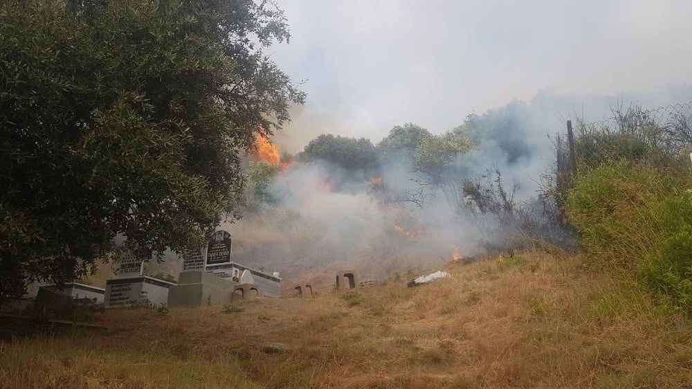 Samanadağ’da çıkan yangın korkuttu 