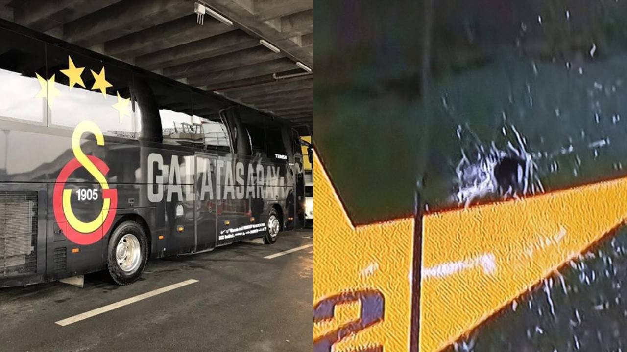 Şampiyon Galatasaray’ın takım otobüsüne saldırı!