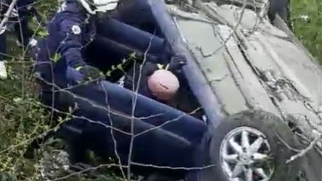 Samsun - Otomobil şarampole devrildi: 1 yaralı