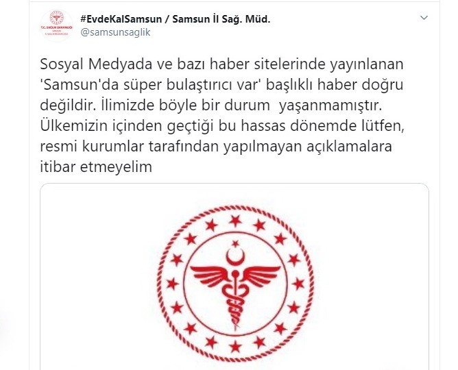 Samsun Sağlık Müdürlüğünden Prof. Dr. Çetiner’e yalanlama: 