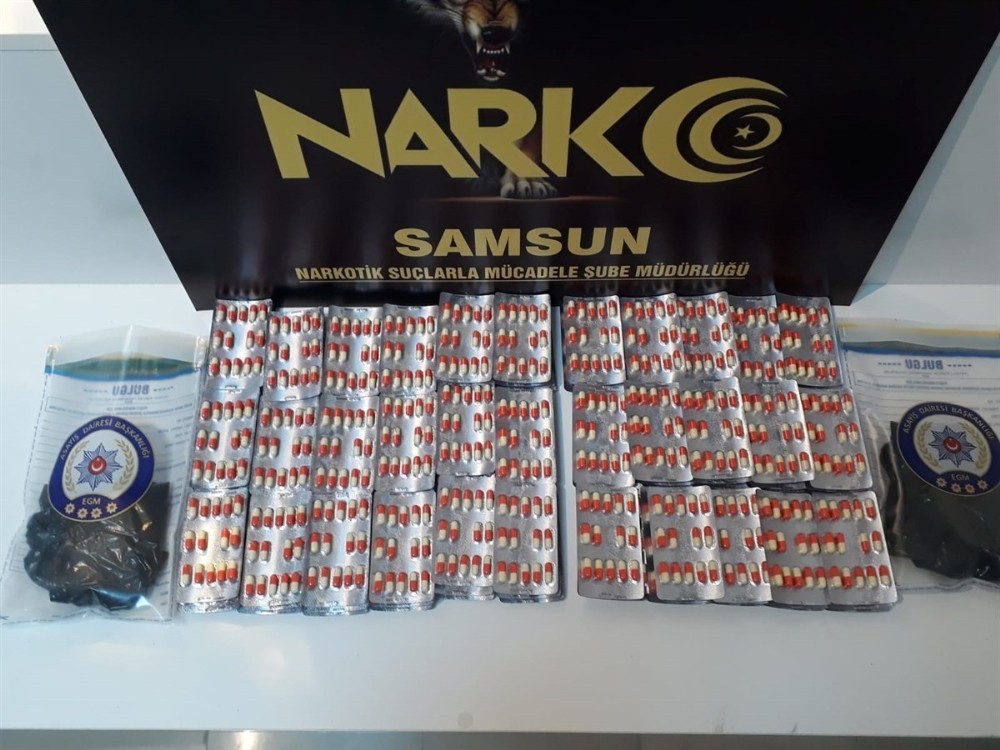 Samsun’da 1 kilo bonzai ve bin 500 sentetik hap ele geçti 