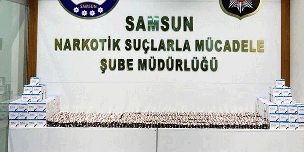 Samsun'da 16 bin 821 hap ele geçirildi