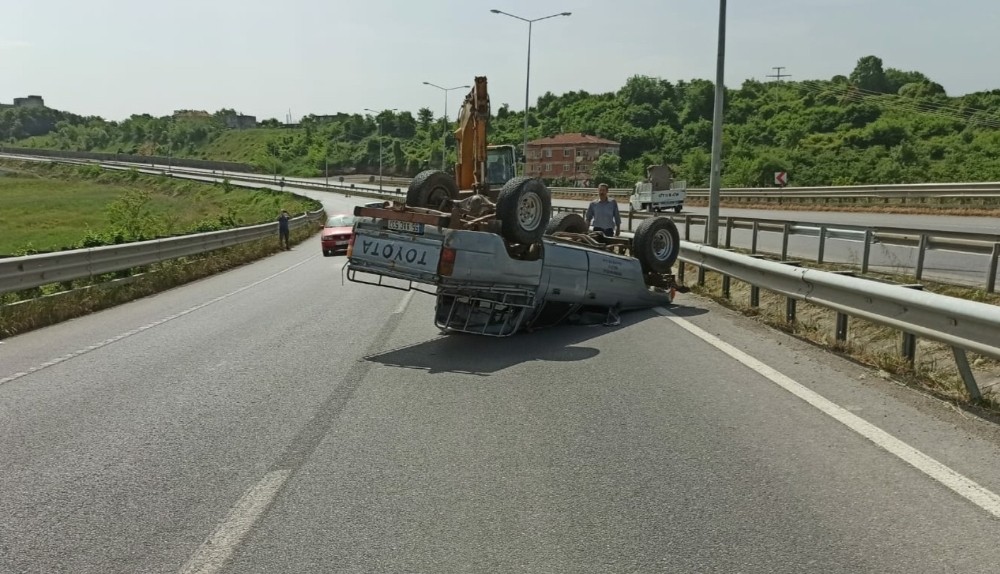 Samsun’da kamyonet takla attı: 1 yaralı 