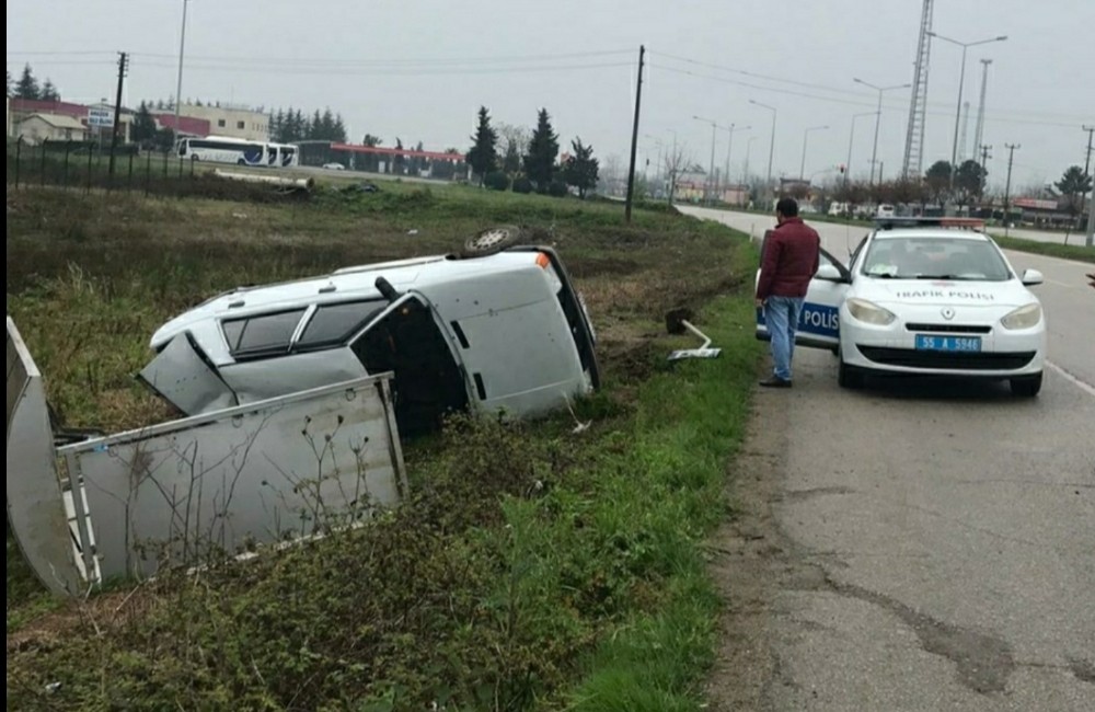 Samsun’da otomobil takla attı: 1 yaralı 