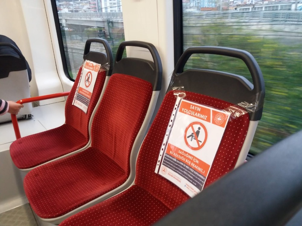 Samsun’da tramvayda korona önlemi 