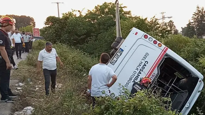 Samsun'da yolcu otobüsü şarampole uçtu! 21 kişi yaralandı