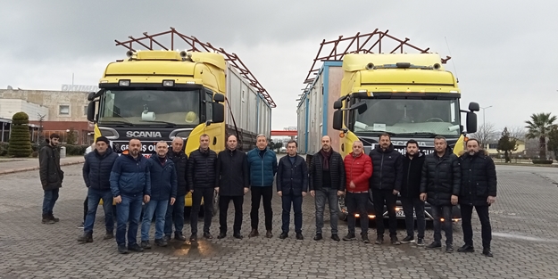 Samsun'dan Elbistan'a 46 prefabrik konteyner