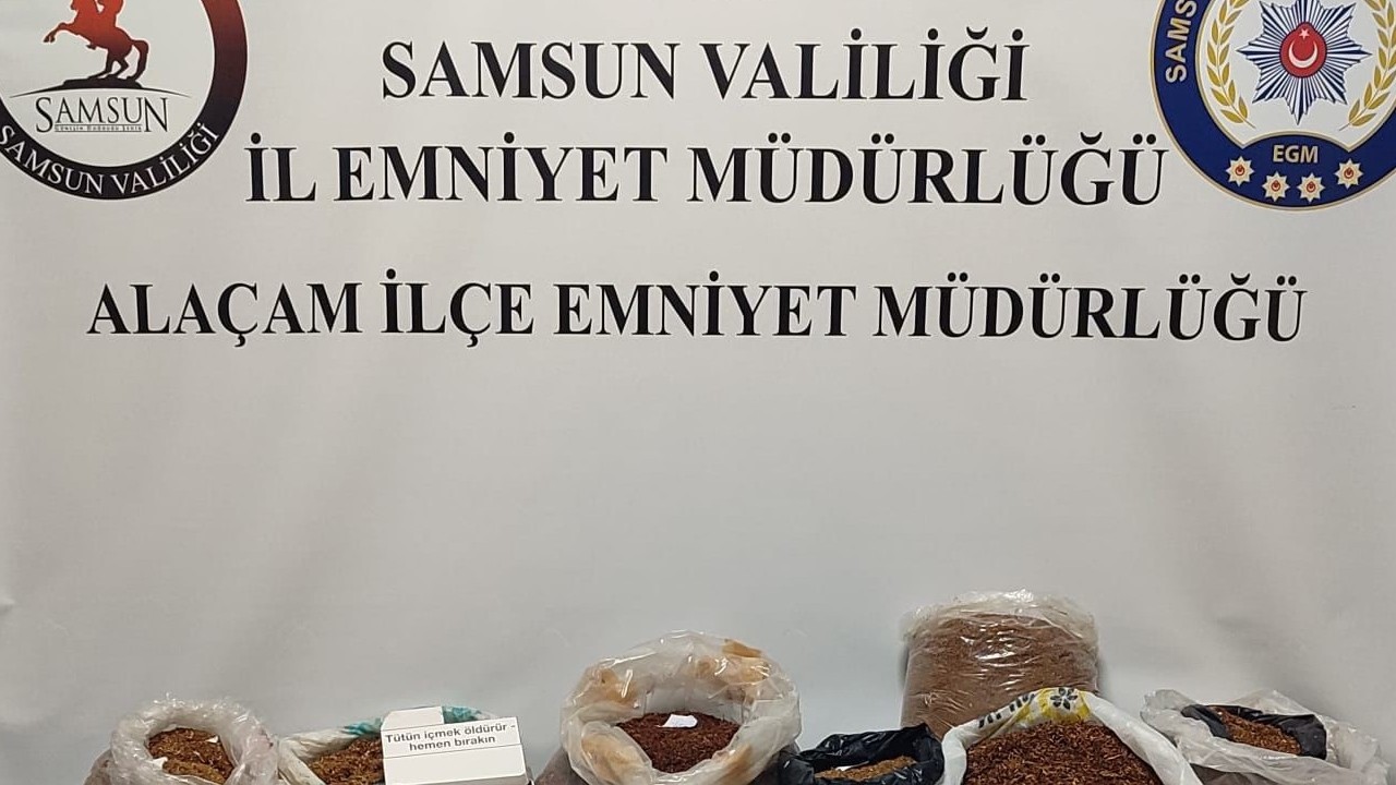 Samsun’un Alaçam ilçesinde kaçak tütün ve silah operasyonu