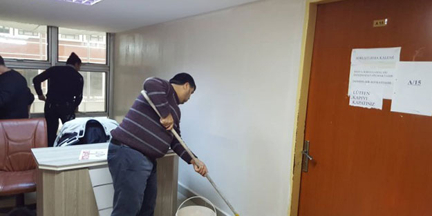 Sanık adliyeyi boyatıyor