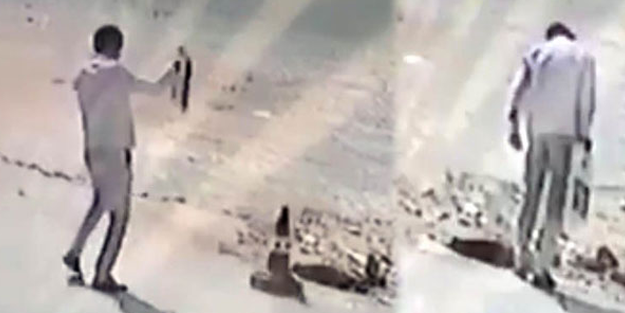 Saniyeler içinde olan oldu! Rögara düşürdü ve...