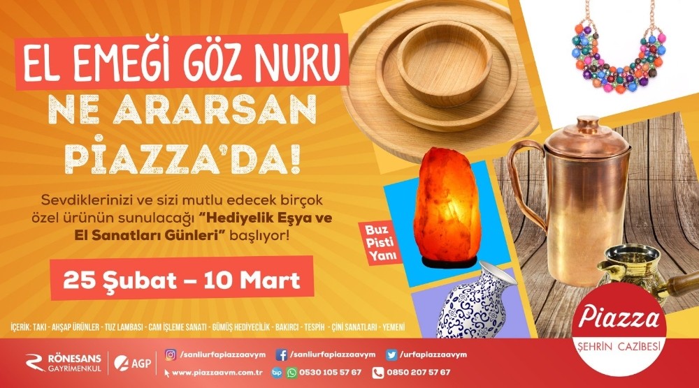Şanlıurfa Piazza’da el sanatları günleri yapılacak 