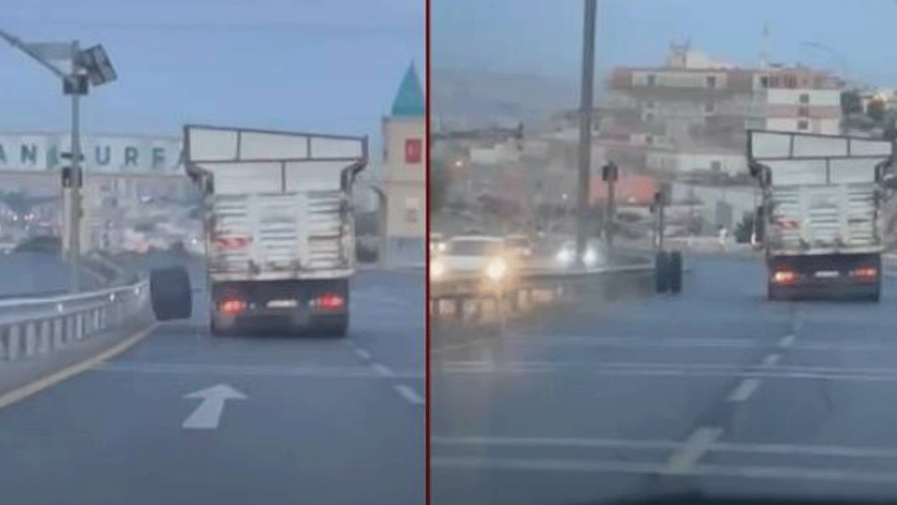 Şanlıurfa'da akılalmaz olay: Tekerlek kamyonun yanında ilerledi!