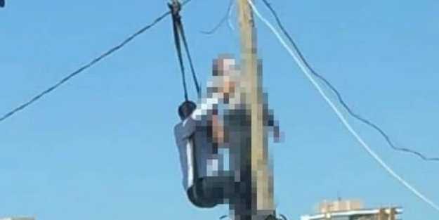 Şanlıurfa'da feci olay! Çıktığı direkte bir anda...