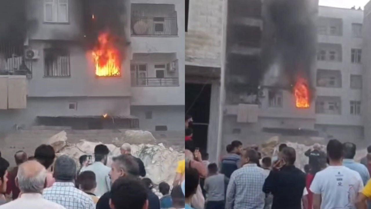 Şanlıurfa’da korkutan yangın! Alev alev yanan daire kül oldu