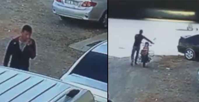 Şanlıurfa’da motosiklet hırsızlığı güvenlik kamerasına yansıdı