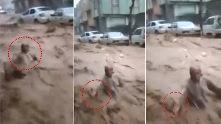 Şanlıurfa'daki selde tepki çeken görüntü! Yuh olsun