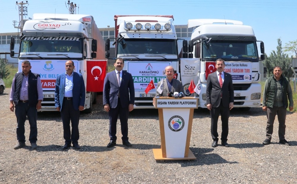 Şanlıurfa’dan İdlib’e 3 tır yardım 