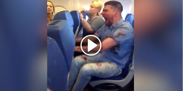 Sarhoş yolcu uçakta kanlar içinde kaldı!