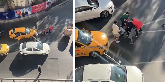 'Sarı'lar bu kez birbiriyle kavgaya tutuştu! Caddeyi boks ringine çevirdiler