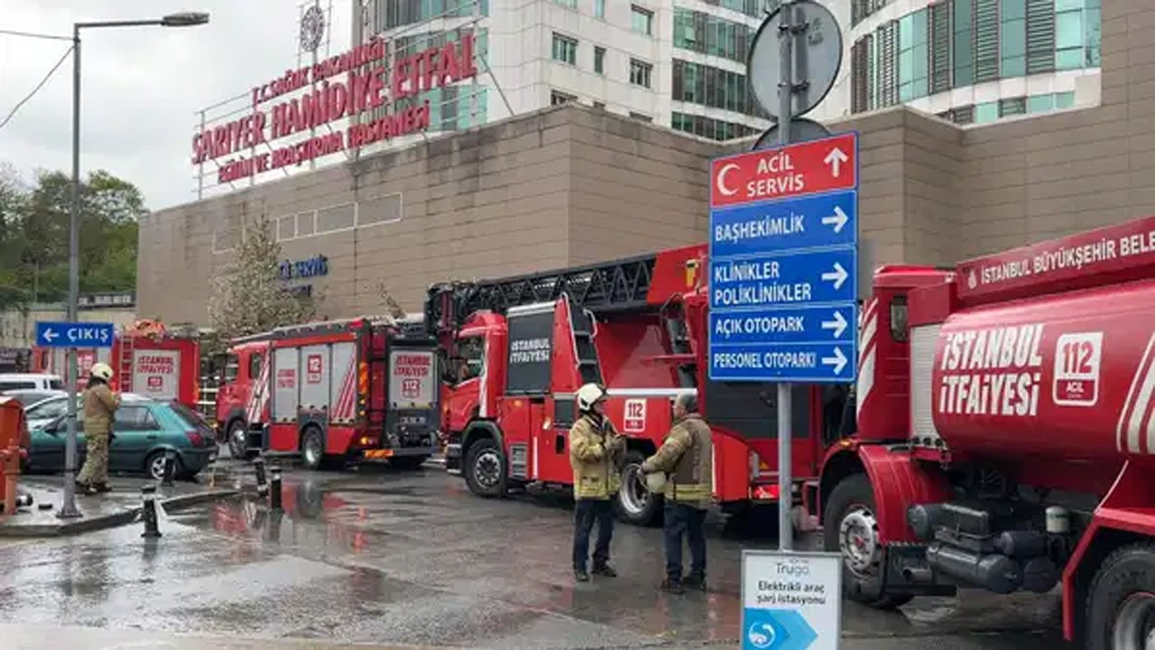 Sarıyer Hamidiye Etfal Hastanesi&rsquo;nde &ccedil;ıkan yangın korkuttu
