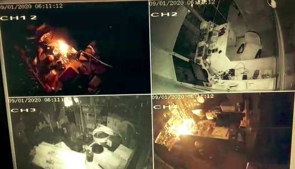 Şarjlı matkap bomba gibi patladı, tezgah savaş alanına döndü 