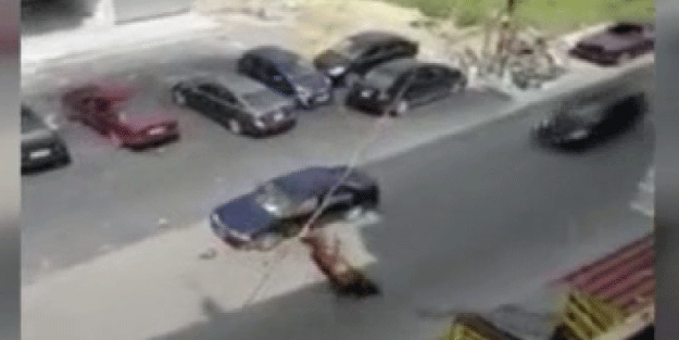 Şaşırtan kaza! Hızla koşan at, otomobile çarptı