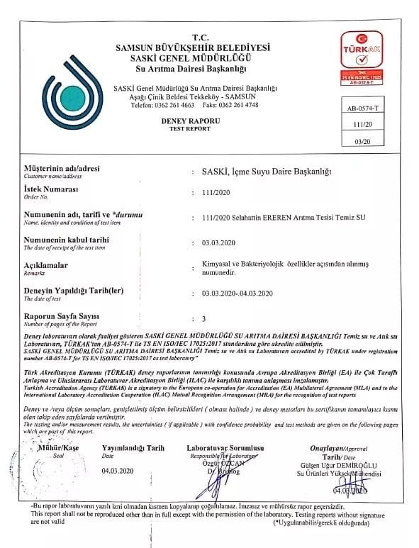 SASKİ: “Halk sağlığını tehdit edecek boyutlarda risk oluşturan sular hiçbir şekilde şehrimize verilmemiştir” 