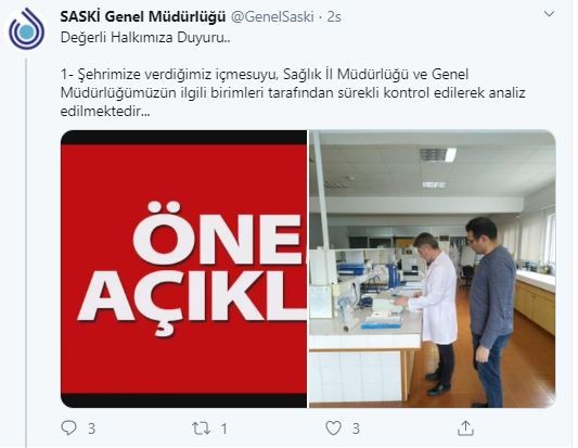 SASKİ’den içme suyuna kanalizasyon suyu karıştı iddialarına cevap 