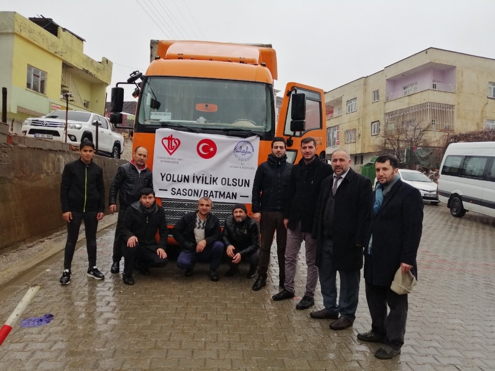 Sason’dan İdlib’e yardım tırı gönderildi 