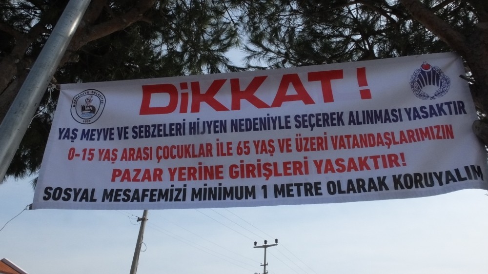 Sebze pazarlarında koronavirüse dezenfektanlı önlem 