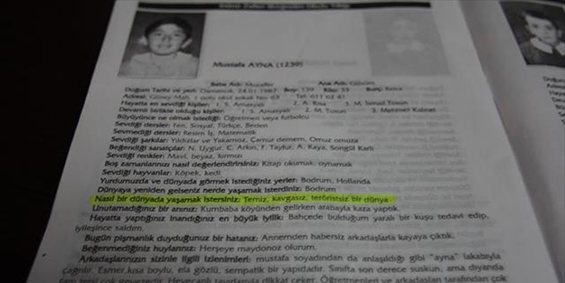 Şehidin ilkokul yıllığındaki detaya dikkat!