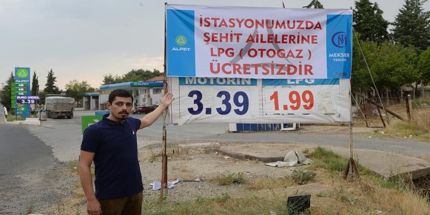 Şehit ailelerine ücretsiz otogaz veriyor