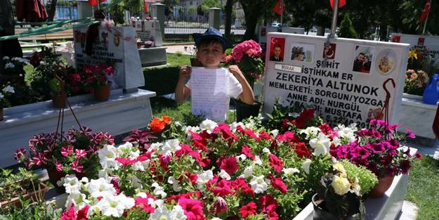 Şehit çocuğundan duygulandıran mektup: Allah'ım babama...
