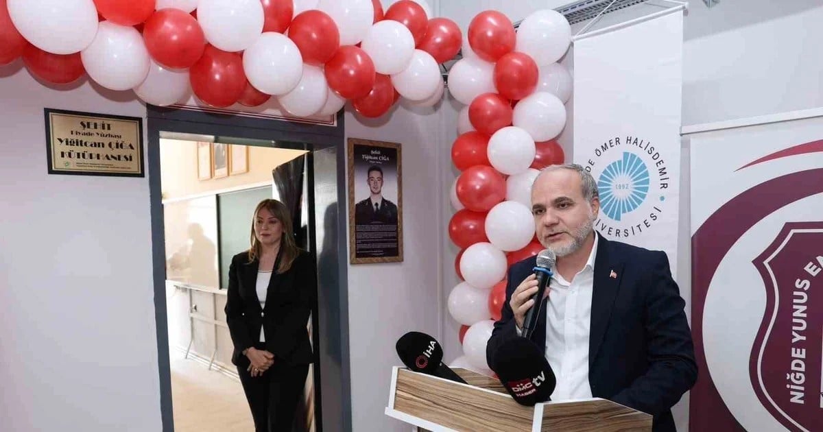 Şehit Yüzbaşı Yiğitcan Çiğa'nın adını taşıyan kütüphane Niğde'de törenle açıldı