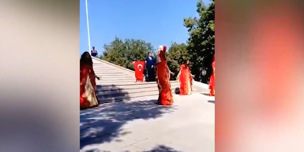 Şehitlikte skandal görüntüler: 'Erik Dalı' oynattılar!