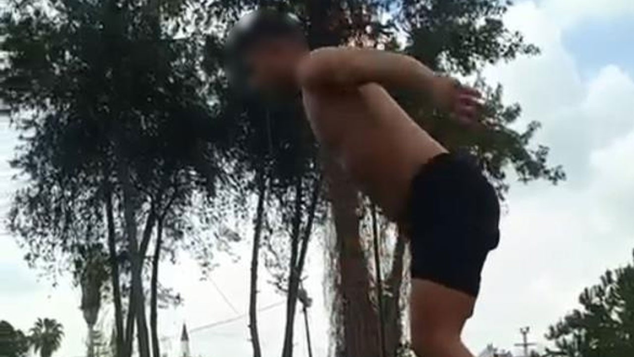 Şelalede suya atlayan kişiye para cezası