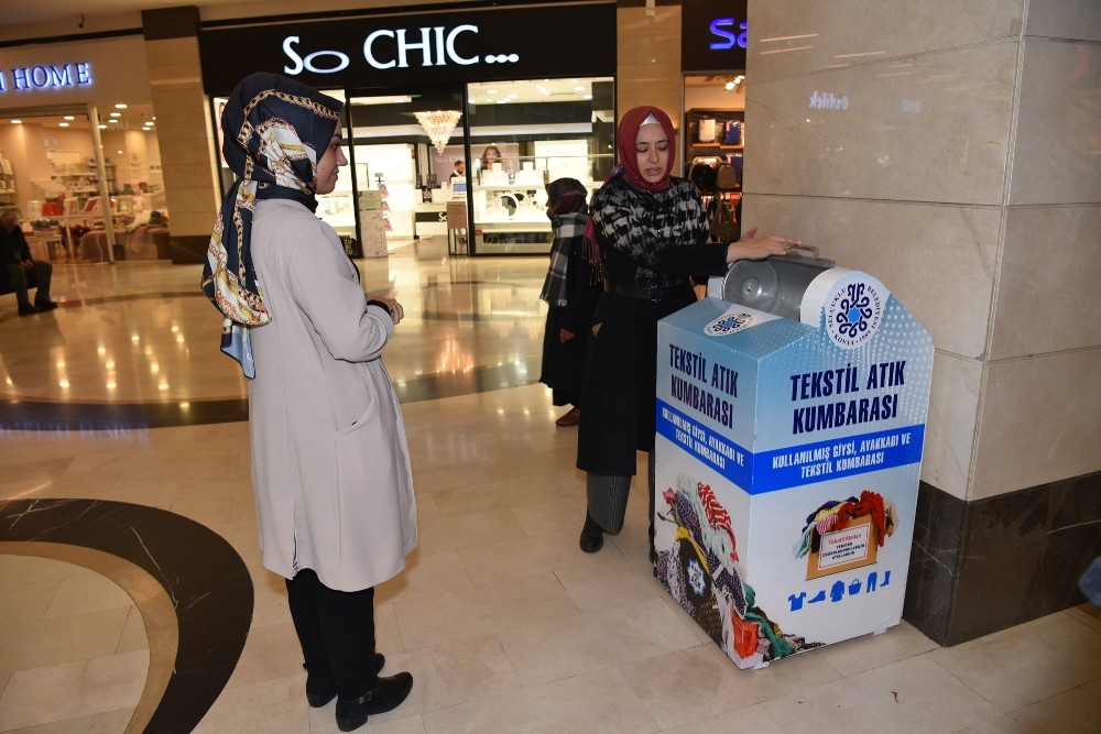 Selçuklu’dan Sıfır Atık Projesine Tekstil Atık Kumbarasıyla destek 